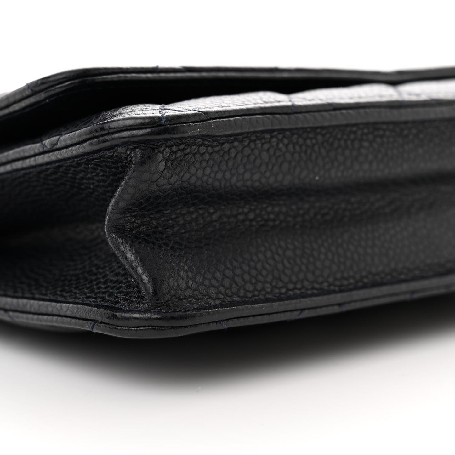 Caviar Quilted Wallet on Chain WOC Navy