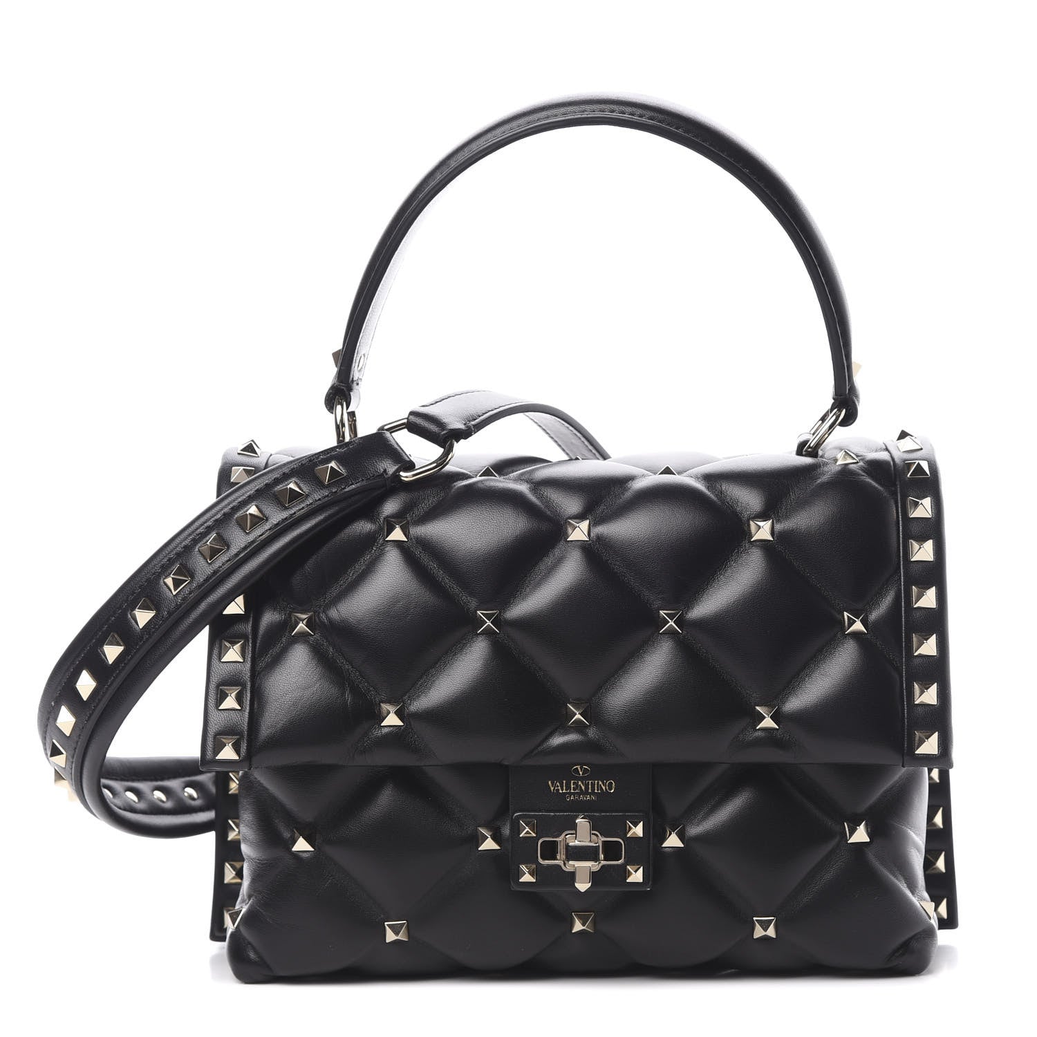 Valentino Garavani Nappa Medium Candystud Top Handle Bag Black 1 of 10