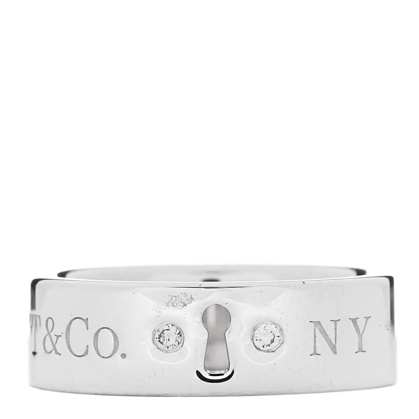 Sterling Silver Diamond Locks Ring 53 6.25