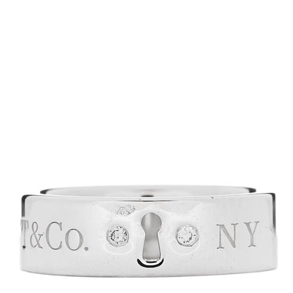 Tiffany Sterling Silver Diamond Locks Ring 53 6.25 1 of 4