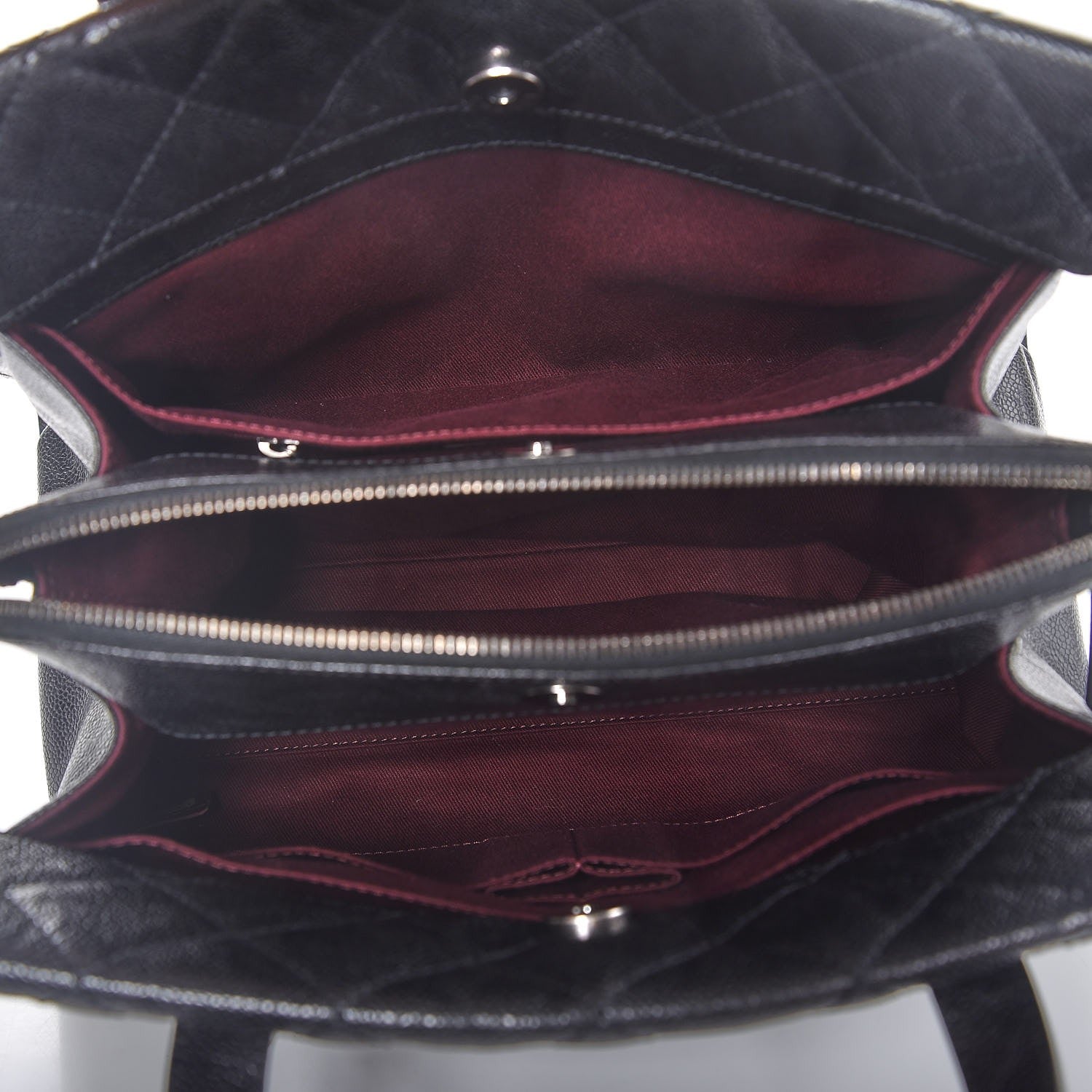 Chanel Crumpled Grained Calfskin Quilted CC Crave Tote Black 5 of 7