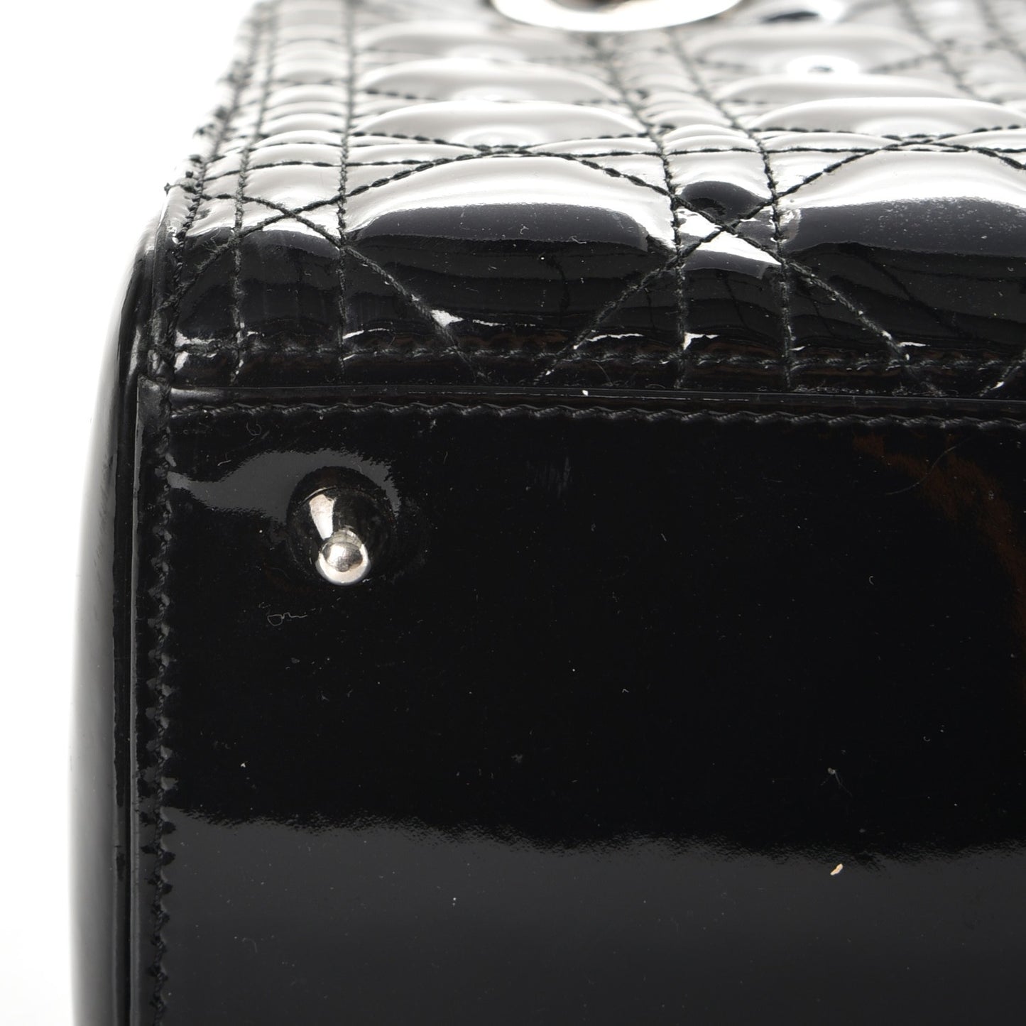 Patent Cannage Medium Lady Dior Black
