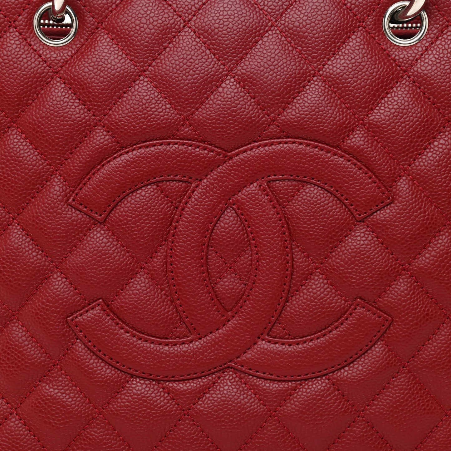 Caviar Quilted Grand Shopping Tote GST Red