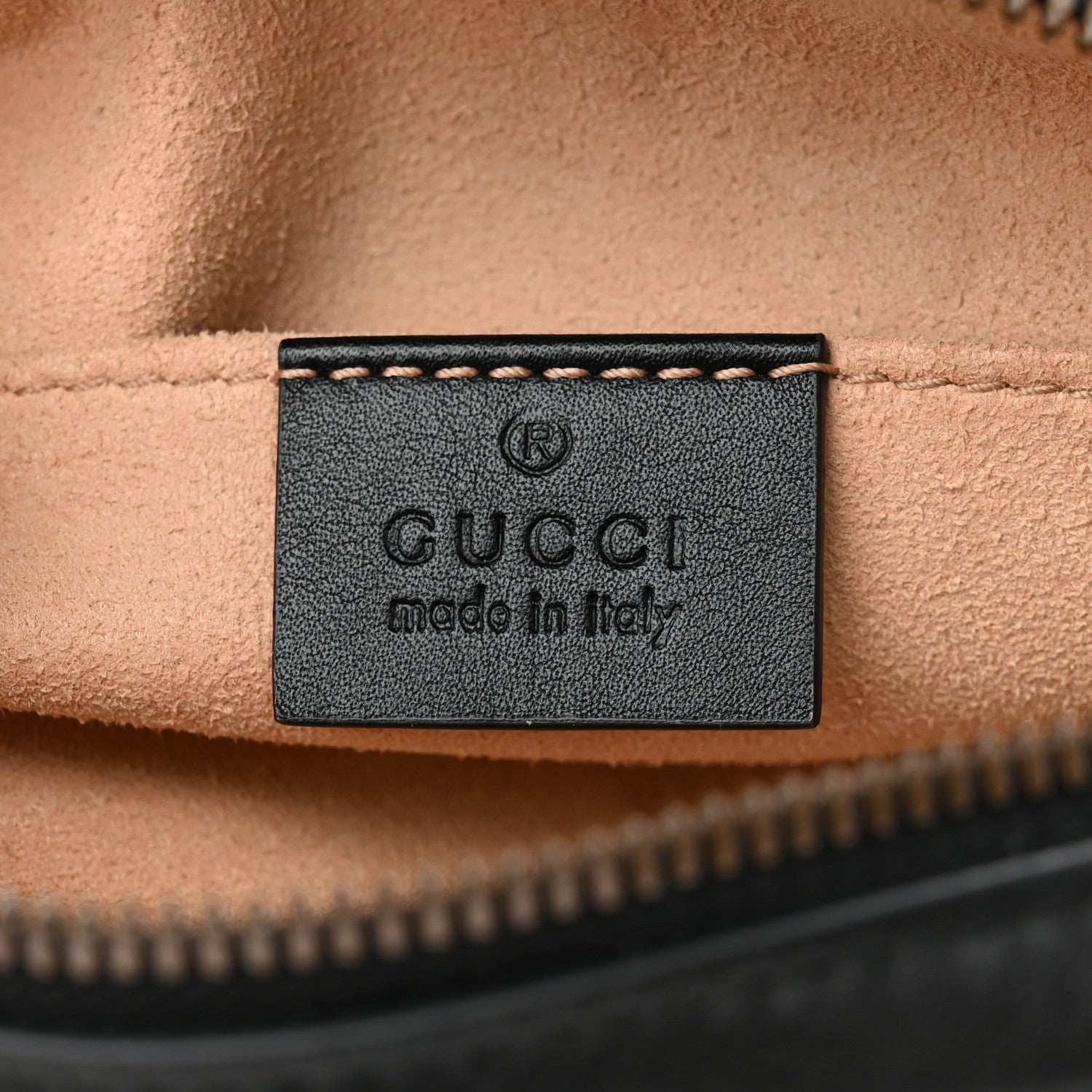 Gucci Calfskin Matelasse GG Marmont Belt Bag 85 34 Black 6 of 15