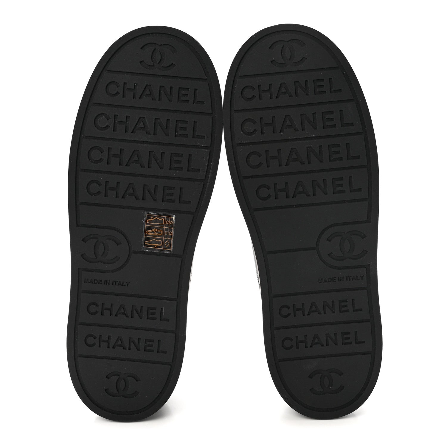 Chanel Lambskin Printed Logo Sneakers 37.5 Black 6 of 10