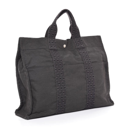 Hermes Canvas Herline MM Tote Grey 3 of 6