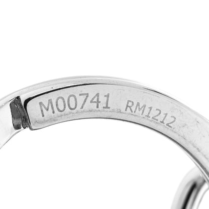 Louis Vuitton Metal Calfskin LV Cut Circle Bag Charm Key Holder Silver 5 of 5