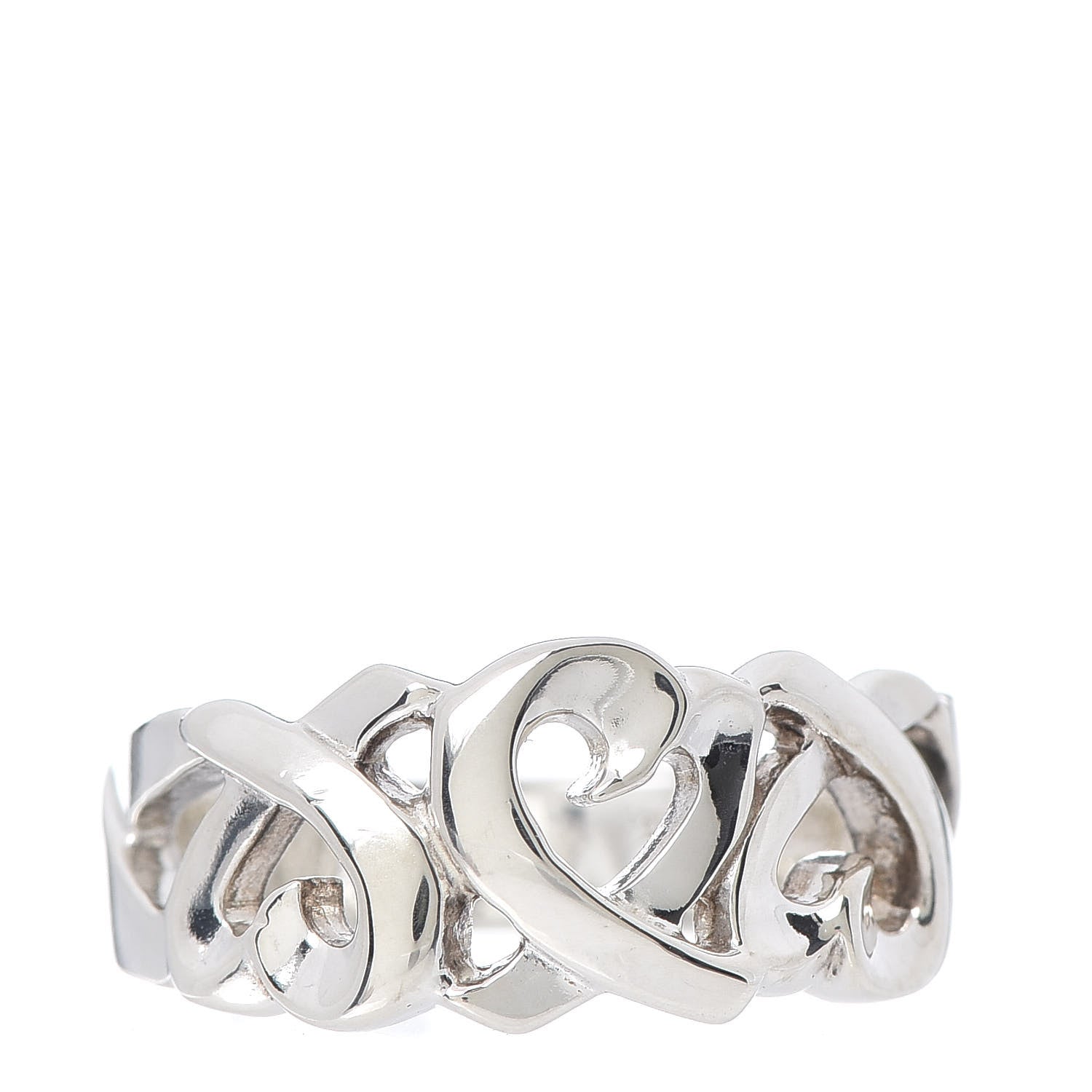 Tiffany Sterling Silver Paloma Picasso Loving Hearts Ring 52 6 1 of 4