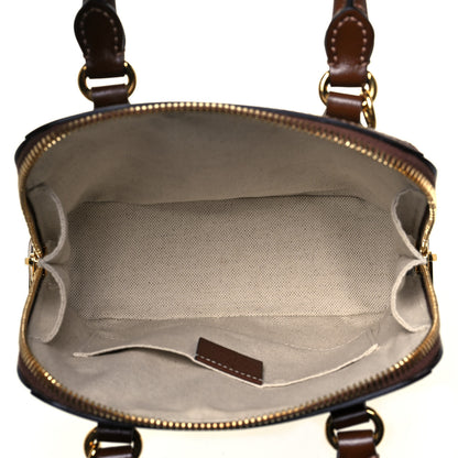 Gucci GG Supreme Monogram Azalea Calfskin Mini Horsebit 1955 Top Handle Bag Beige Ebony Brown Sugar 5 of 13