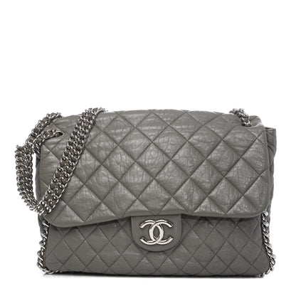 Chanel Washed Lambskin Quilted Maxi Chain Around Flap Taupe 1 of 12