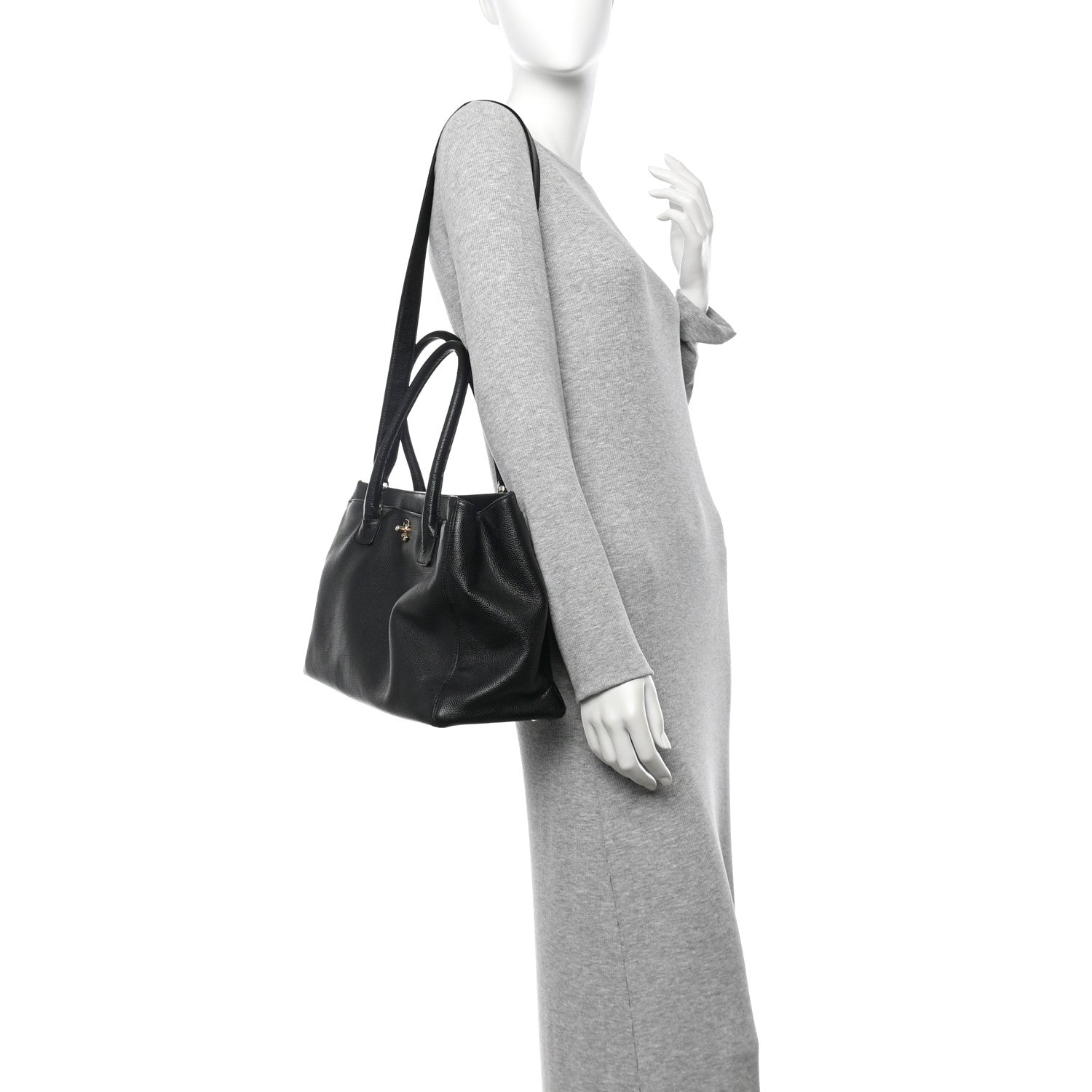 Chanel Calfskin Cerf Executive Shopper Tote Black 2 of 10