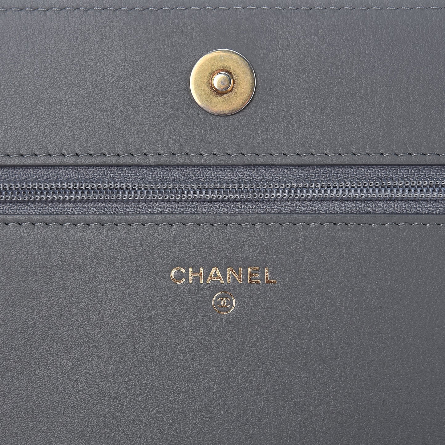 Lambskin Quilted Boy Wallet On Chain WOC Grey