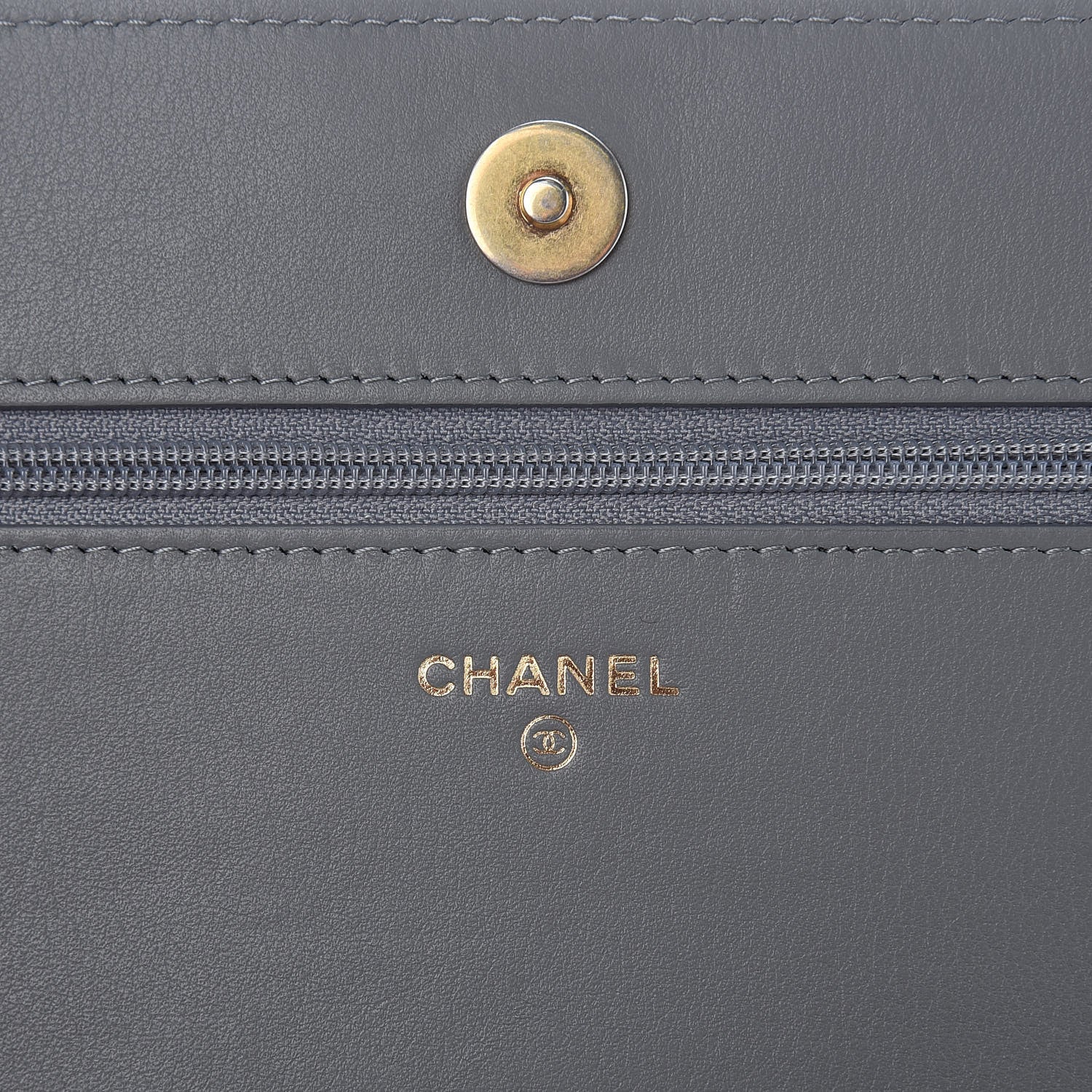Chanel Lambskin Quilted Boy Wallet On Chain WOC Grey 6 of 11