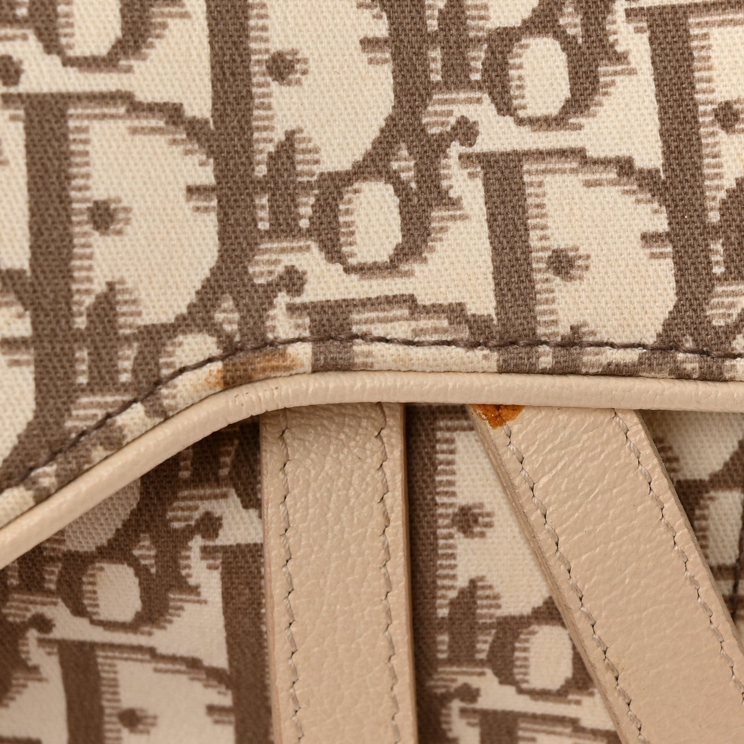 Christian Dior Monogram Vintage Flowers Saddle Bag Beige 11 of 16