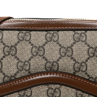 Gucci GG Supreme Monogram Azalea Calfskin Retro Interlocking G Messenger Shoulder Bag Beige Ebony Brown Sugar 8 of 10
