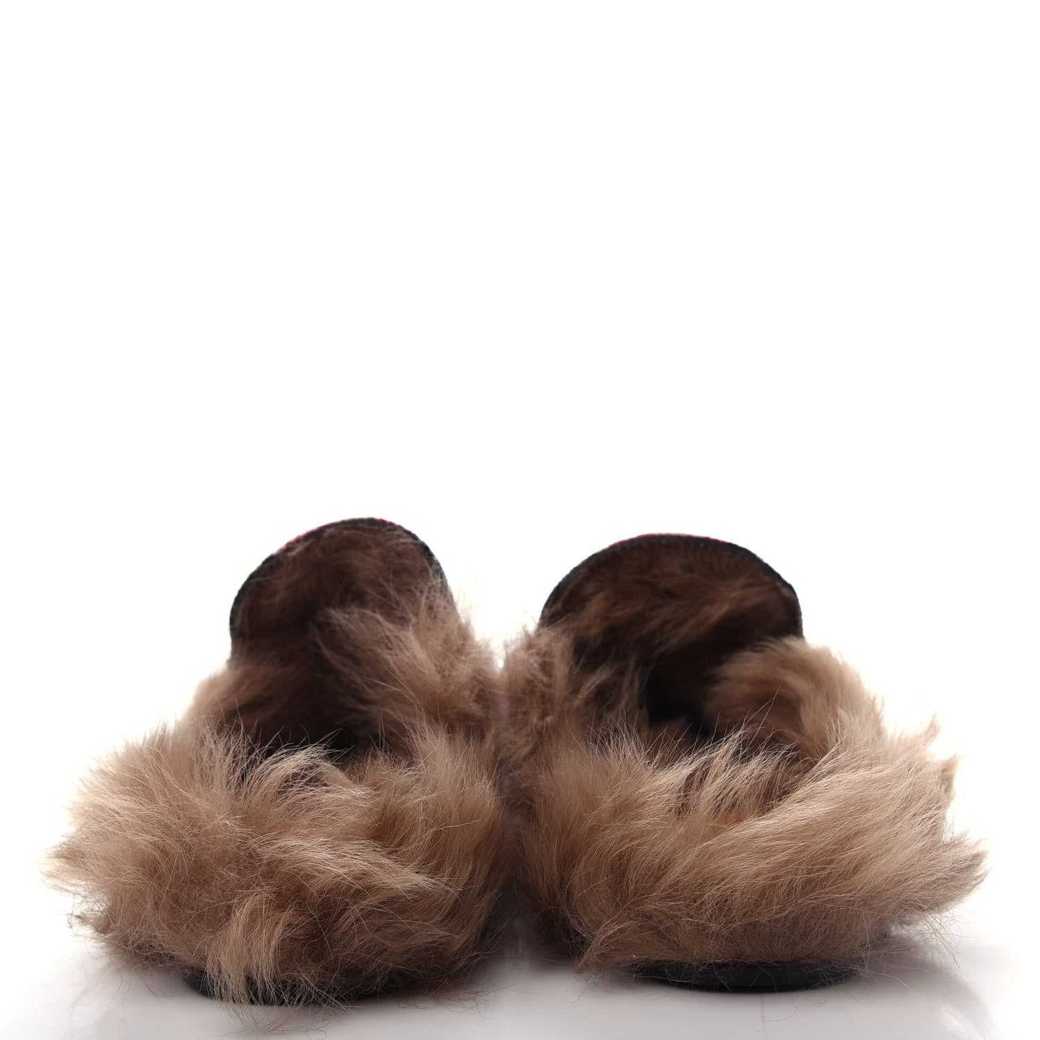 Gucci Velvet Fur Floral Womens Princetown Slippers 36.5 Black 7 of 9