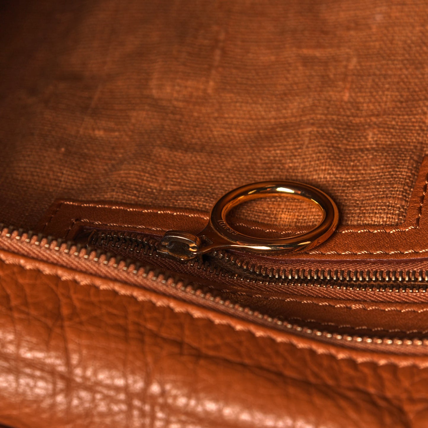 Calfskin Large Devil Trapezio Tote Tan