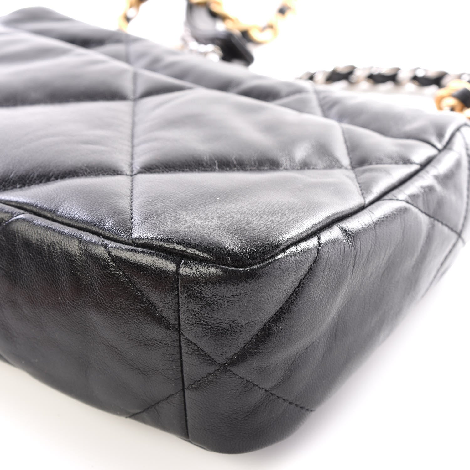 Chanel Goatskin Quilted Medium 19 Flap Black 8 of 12