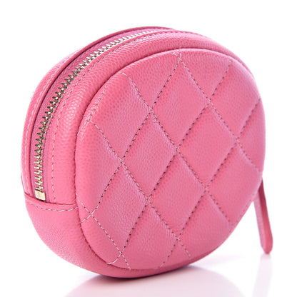 Chanel Iridescent Caviar Quilted Zip Around Classic Coin Purse Pink 3 of 8
