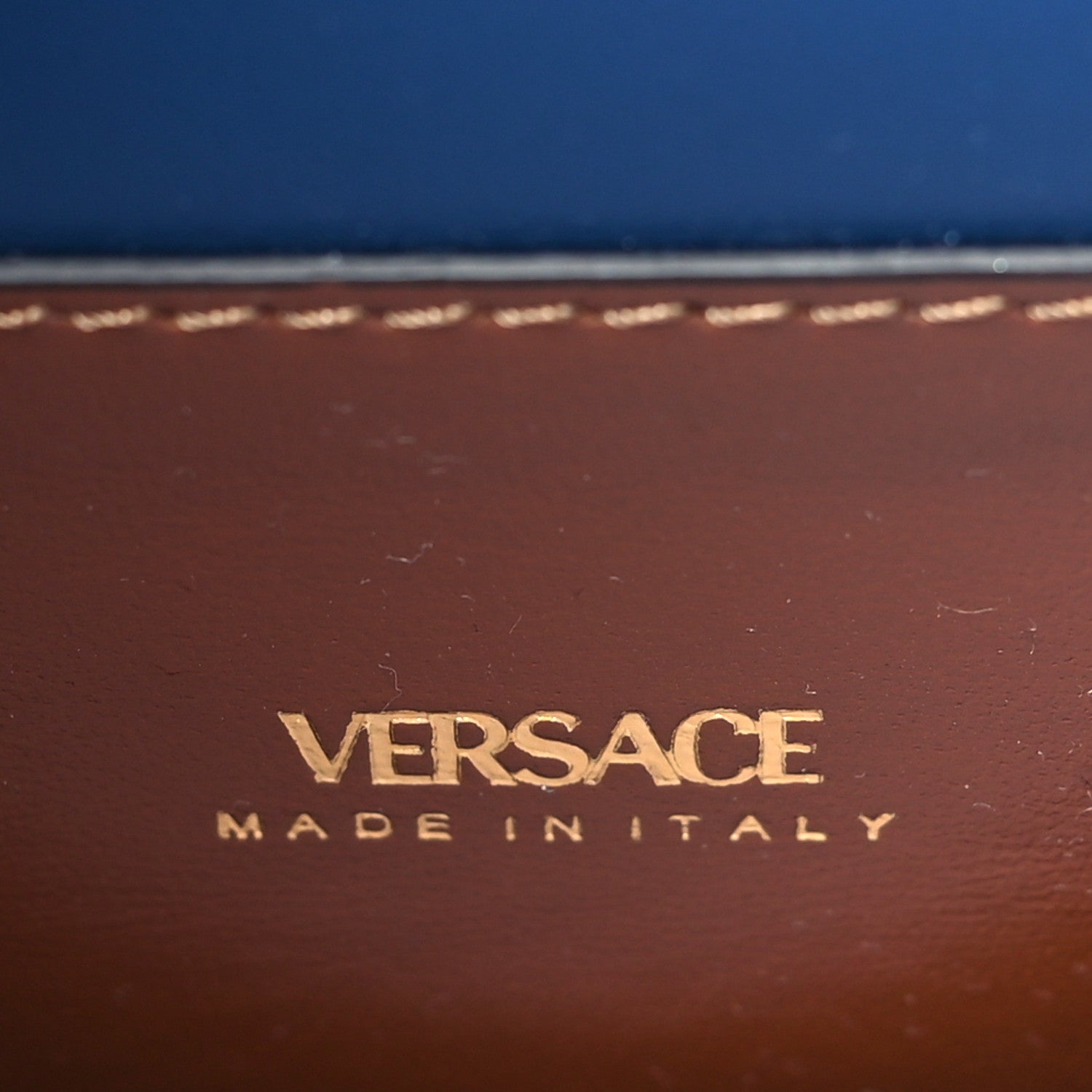 Versace Denim La Medusa Chain Shoulder Bag Navy Blue 6 of 9