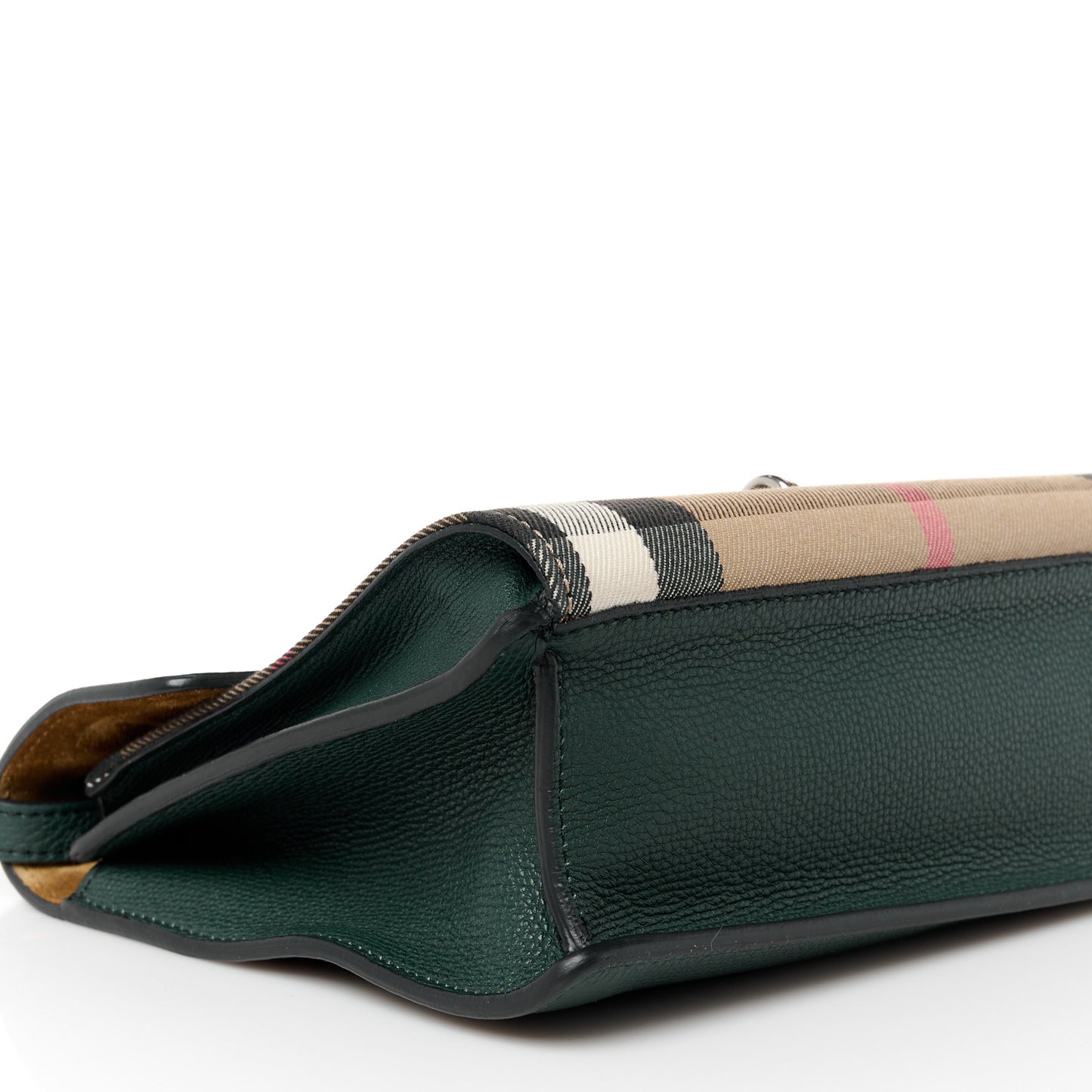 Derby Calfskin House Check Small Macken Crossbody Bag Dark Bottle Green