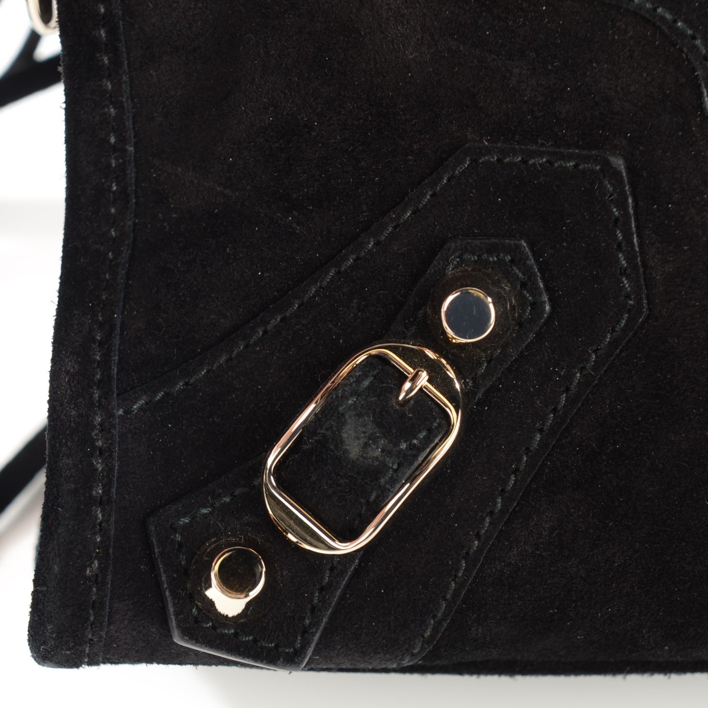 Baby Daim Suede Classic Gold Hardware Mini City Black