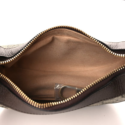 Gucci GG Supreme Monogram Textured Calfskin Web Mini Ophidia Half Moon Hobo Beige Ebony New Acero 5 of 10