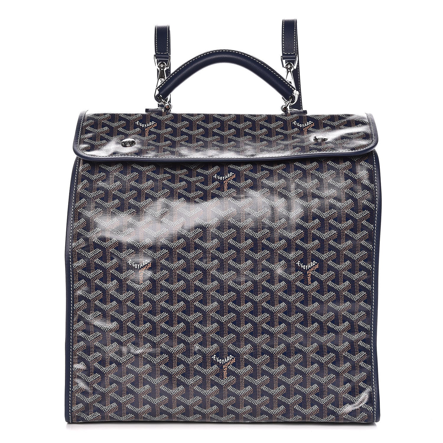 Goyard Goyardine Saint Leger Soft Briefcase Backpack Navy 1 of 9