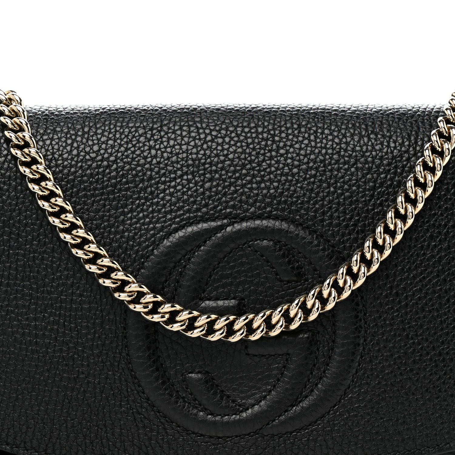 Gucci Pebbled Calfskin Medium Soho Flap Crossbody Black 8 of 10
