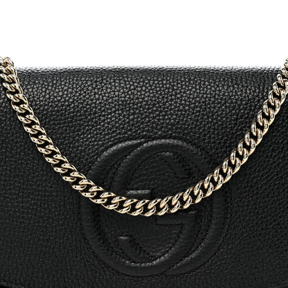 Gucci Pebbled Calfskin Medium Soho Flap Crossbody Black 8 of 10