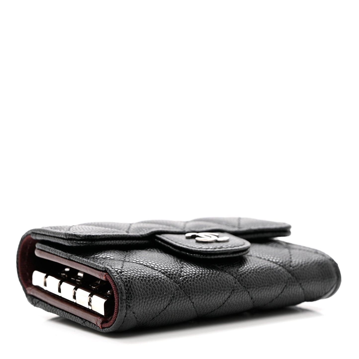 Caviar Quilted Classic 4 Key Holder Wallet Black