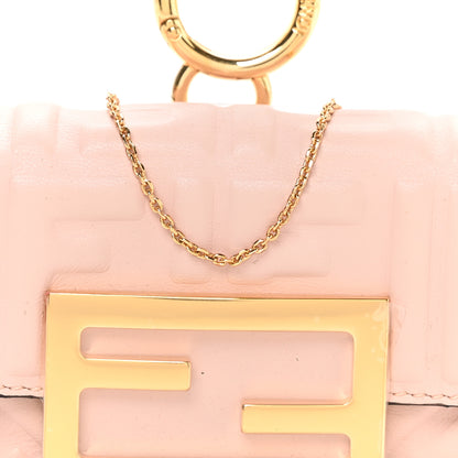 Fendi Nappa Matisse FF Embossed Nano Maxi Buckle Baguette Charm Rosa Quarzo 8 of 10