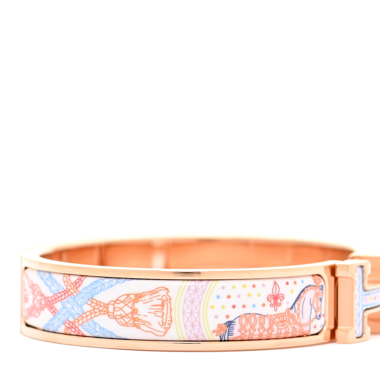 Hermes Enamel Narrow Grand Apparat Remix Multico Clic Clac H Bracelet PM Pastel Acidule 6 of 7