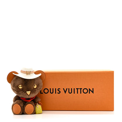 Louis Vuitton Faux Fur LV Louis Bear Western Bag Charm Key Holder Red 5 of 5