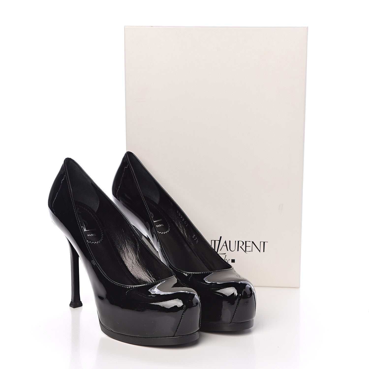Saint Laurent Patent Tribtoo 80 Platform Pumps 37.5 Black 8 of 8