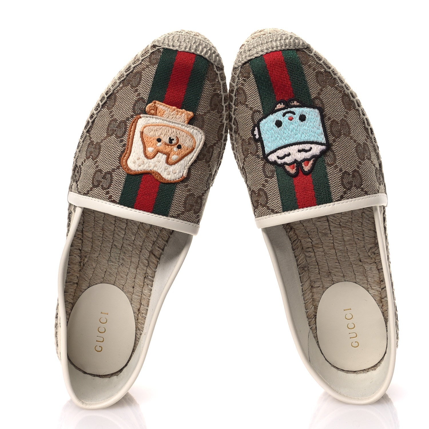 Gucci X PIKARAR GG Supreme Monogram Espadrilles 36 Beige Ebony White 2 of 9