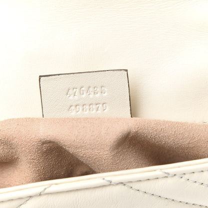 Gucci Calfskin Matelasse Super Mini GG Marmont Shoulder Bag White 7 of 13