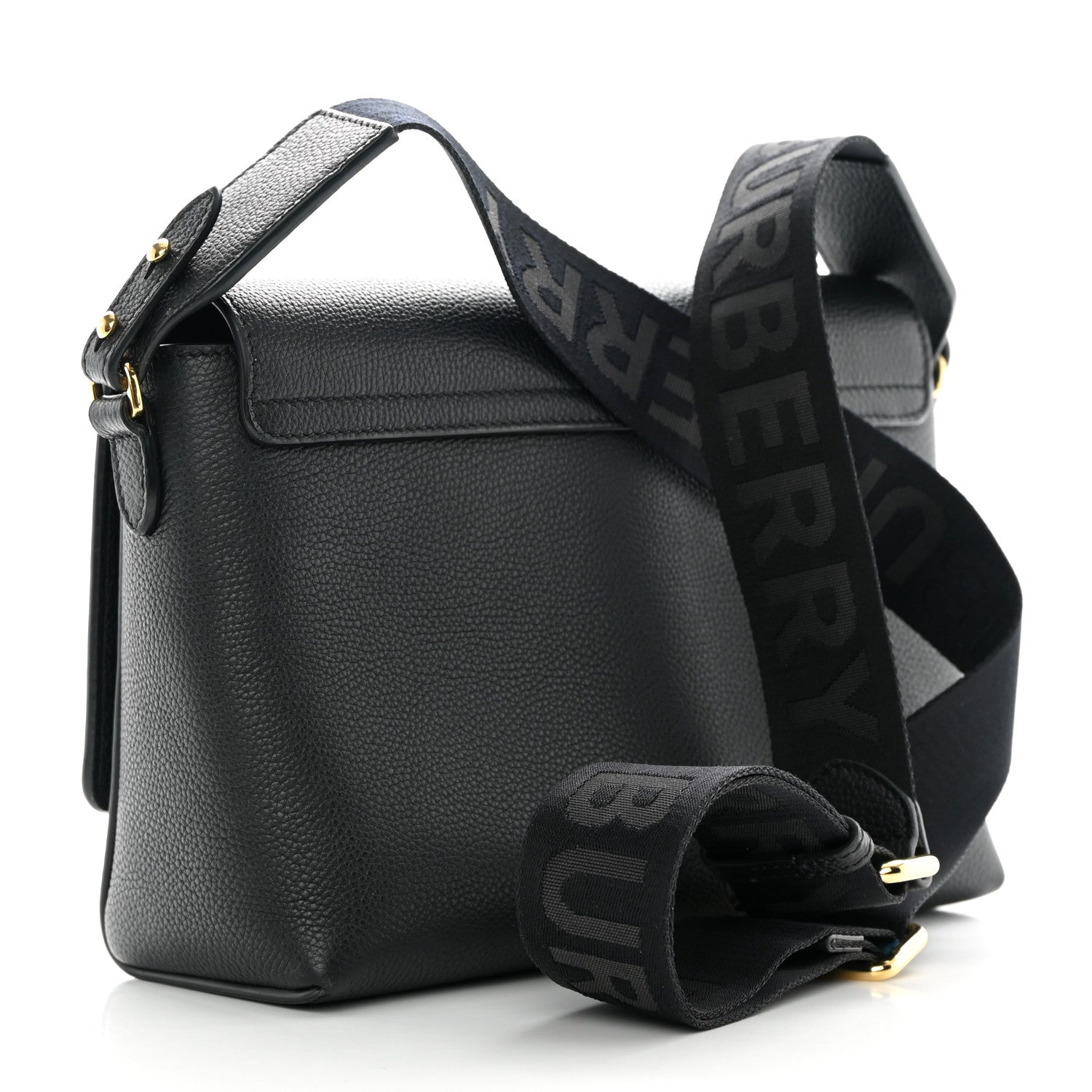 Burberry Grainy Calfskin Vintage Check Note Crossbody Bag Black 3 of 15