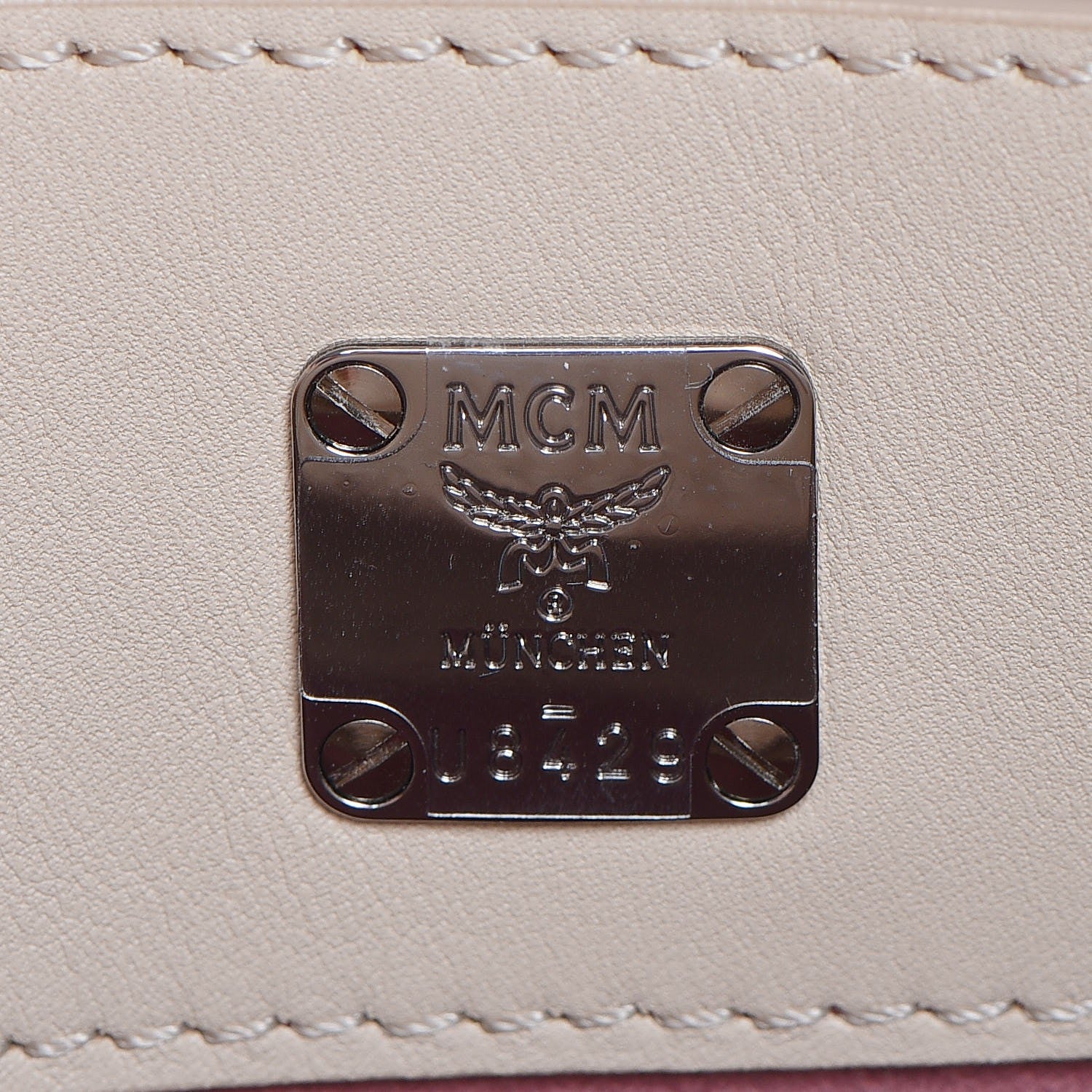 MCM Lambskin Star Eyed Bunny Mini Milla Tote Natural 8 of 27