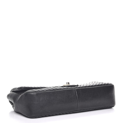 Chanel Calfskin Chevron Quilted Medium Surpique Flap Black 5 of 8
