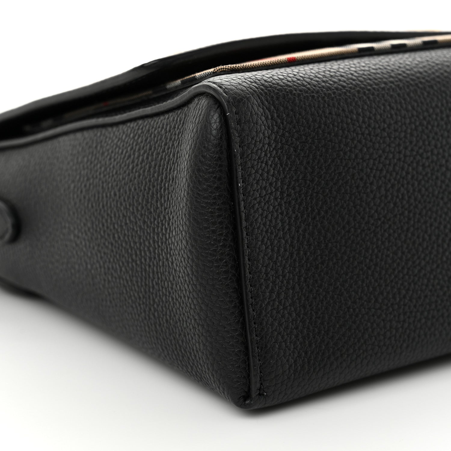 Burberry Grainy Calfskin Vintage Check Note Crossbody Bag Black 8 of 10