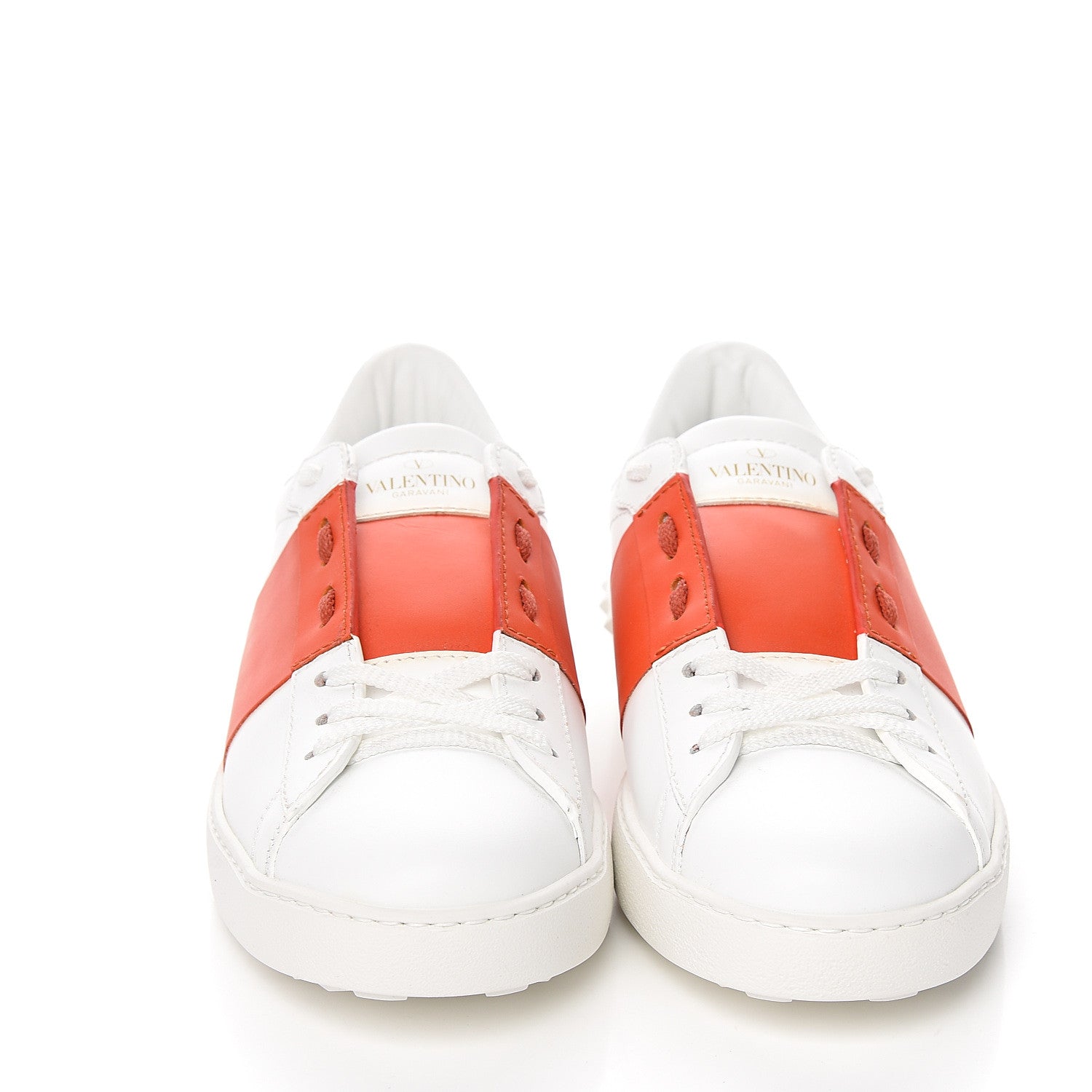 Valentino Garavani Calfskin Mens Rockstud Open Sneakers 40 White Goldfish 2 of 9