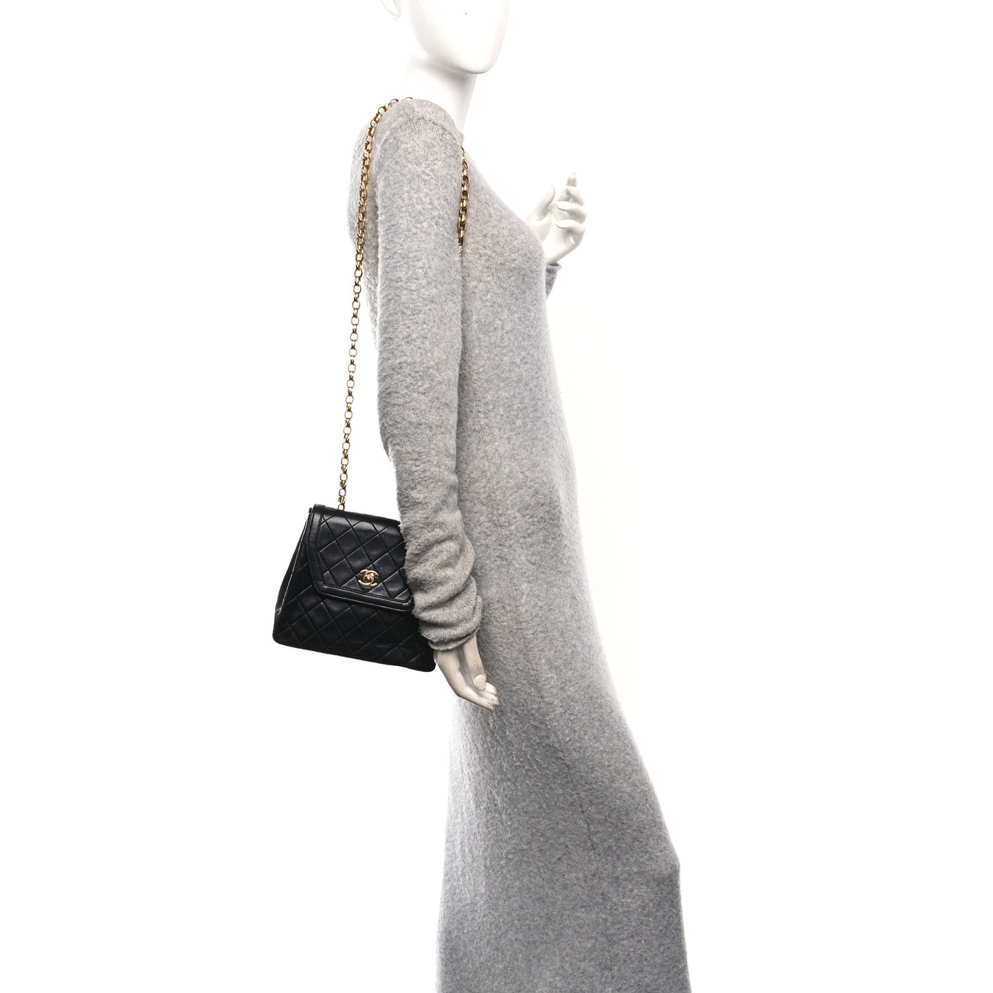 Lambskin Quilted Small Shoulder Bag Black