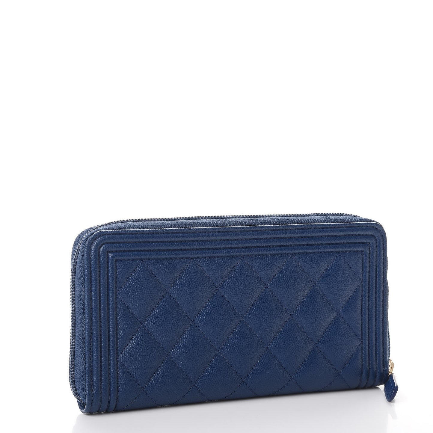 Caviar Large Zip Around Boy Wallet Blue
