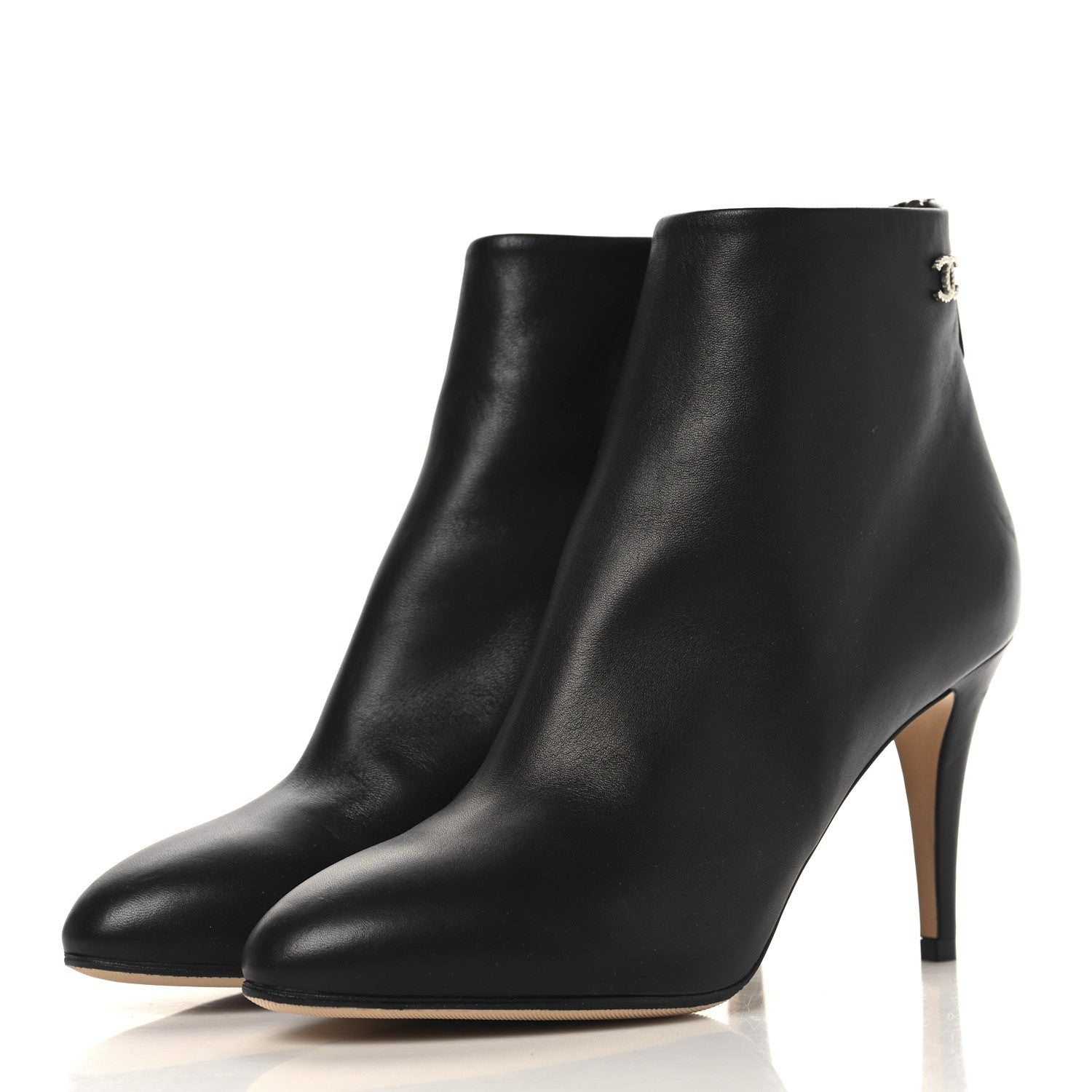 Chanel Lambskin Short Ankle Boots 37.5 Black 4 of 9