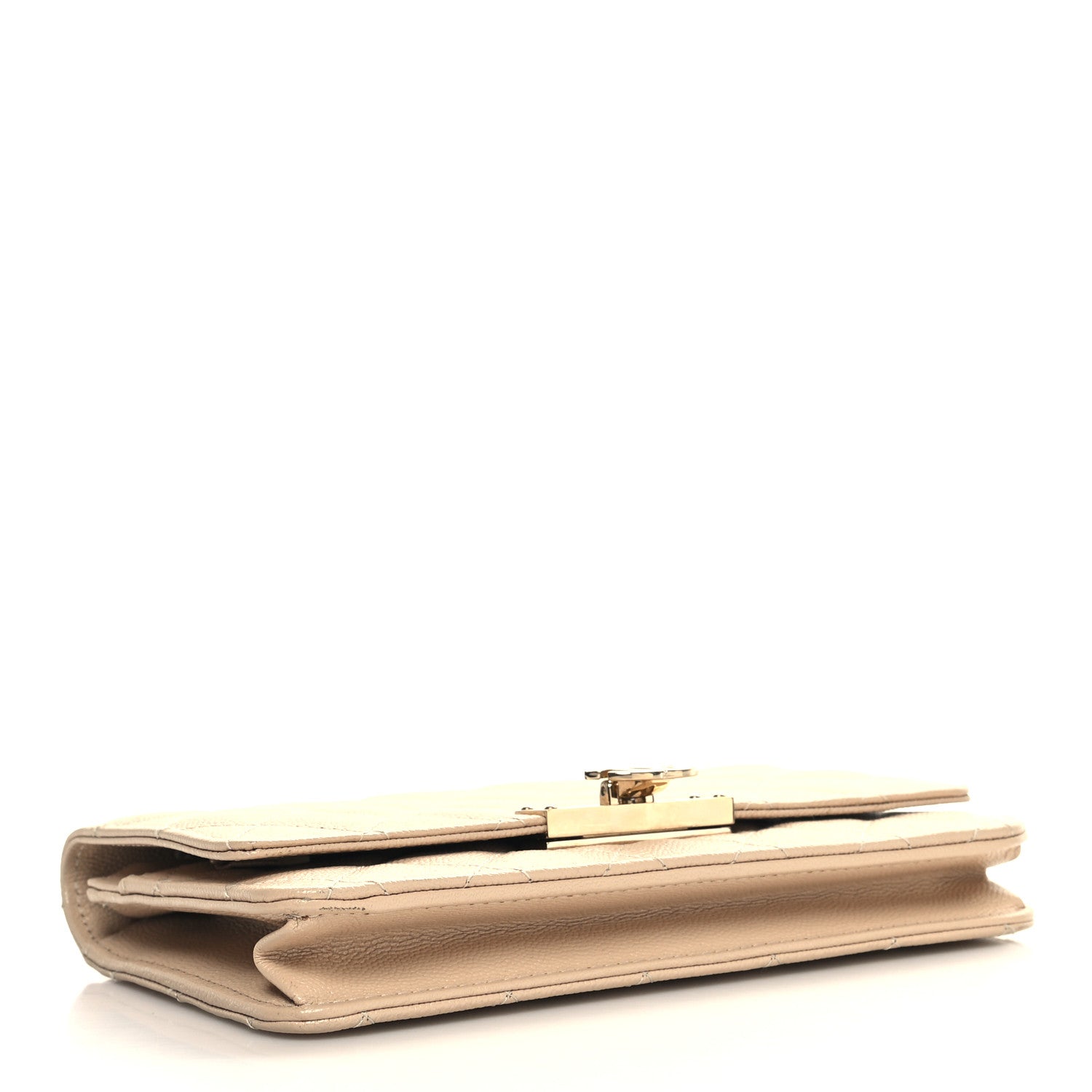 Chanel Caviar Quilted Golden Class Wallet On Chain WOC Light Beige 5 of 12