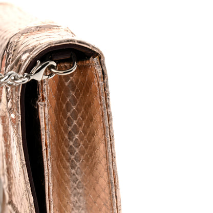 Christian Dior Snakeskin Diorama Wallet on Chain Pouch Rose Gold 16 of 16