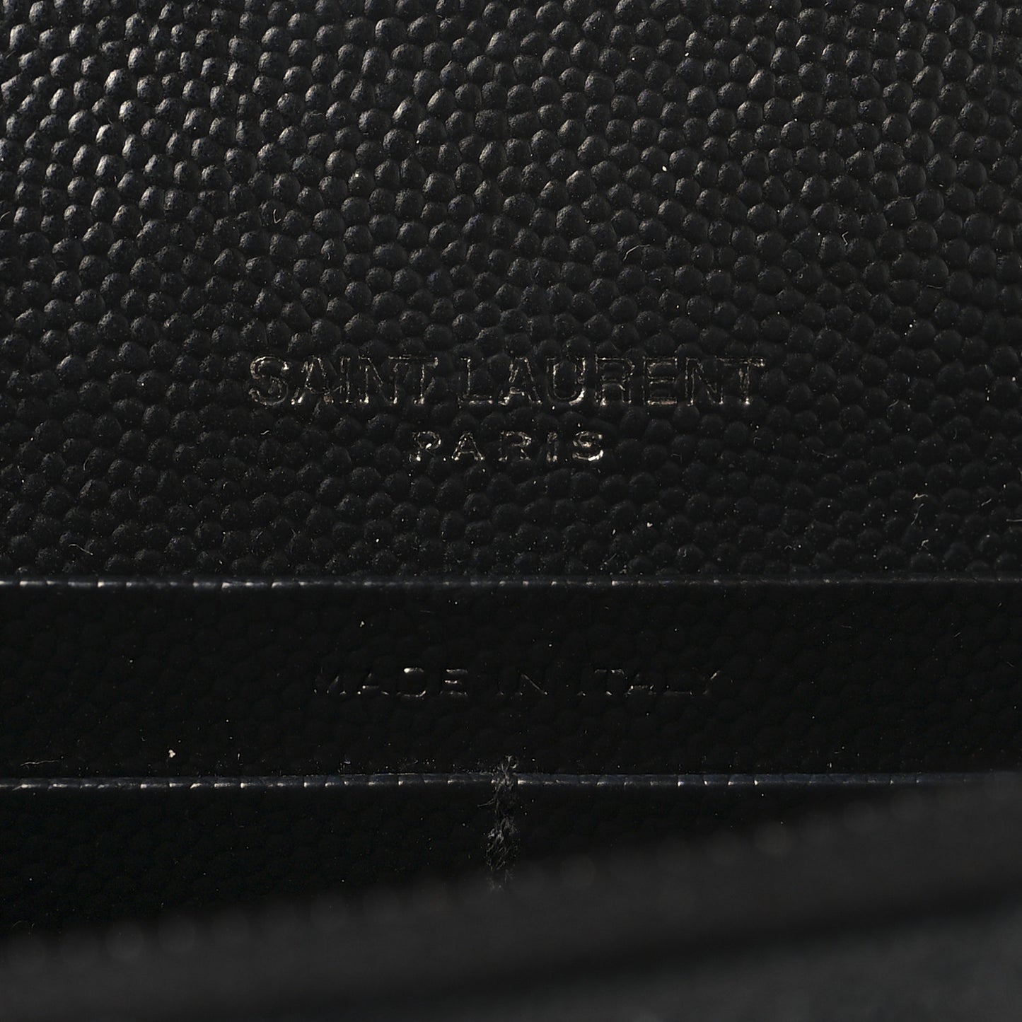 Grain De Poudre Matelasse Chevron Monogram Monochrome Envelope Chain Wallet Black