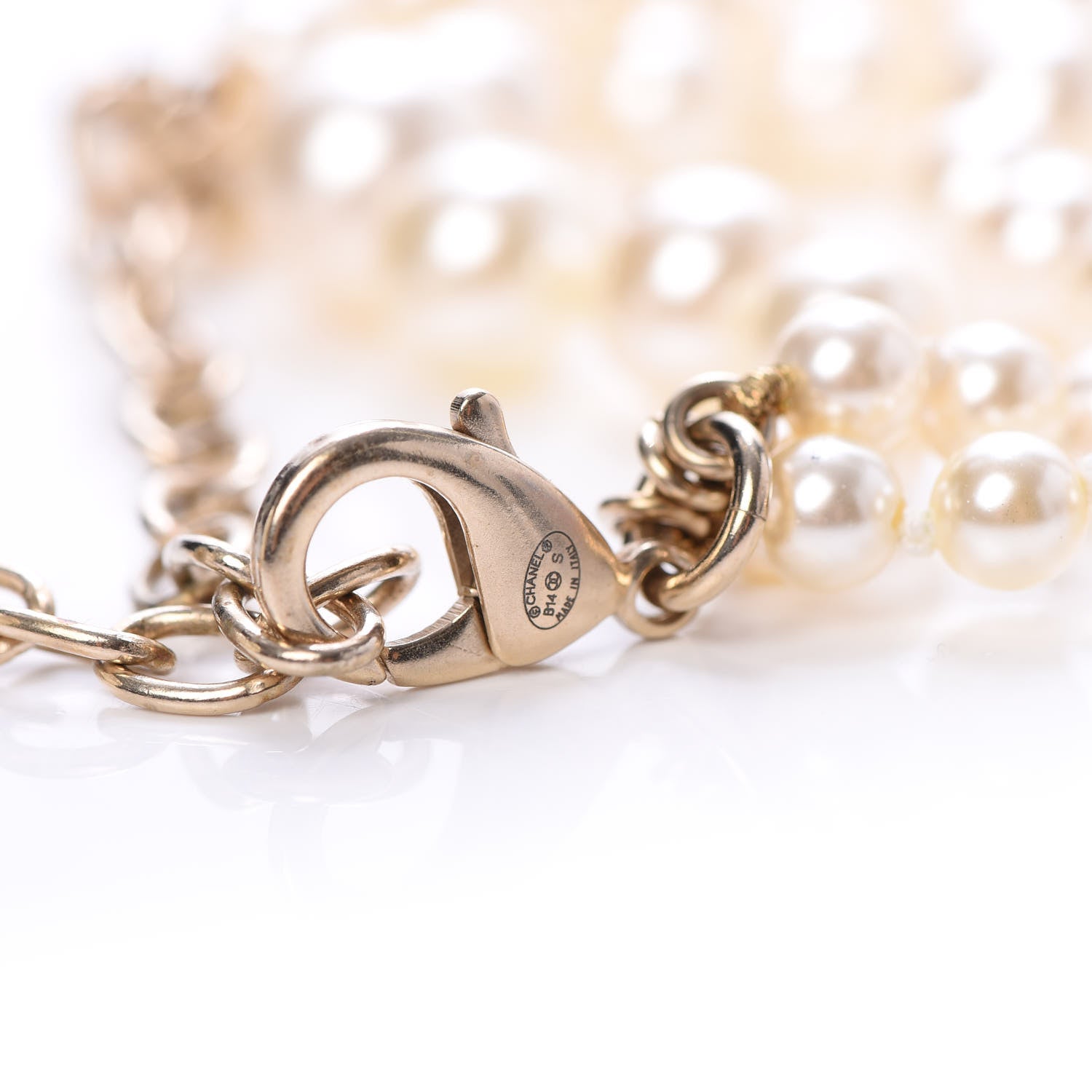 Chanel Pearl Multi Strand Short Necklace Gold 5 of 6