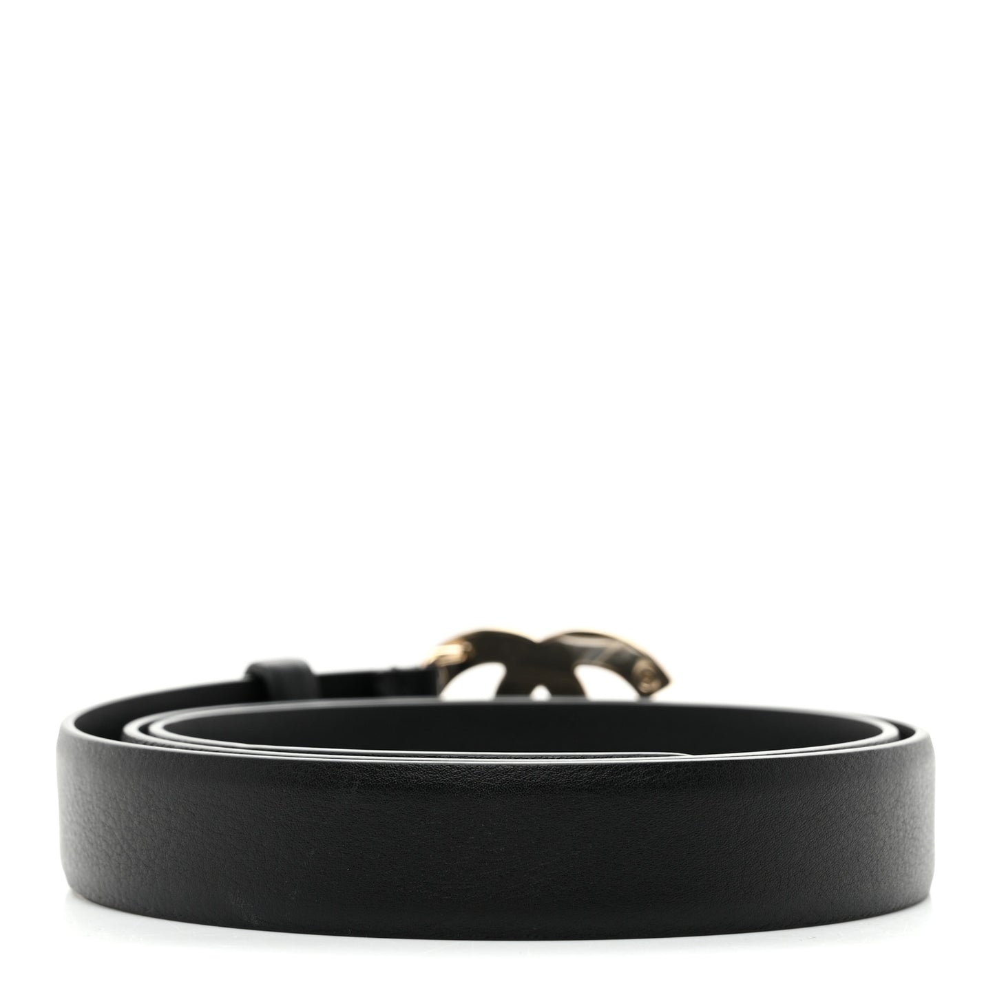 Calfskin Pearl Crystal CC 90 36 Belt Black